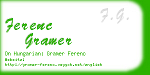 ferenc gramer business card